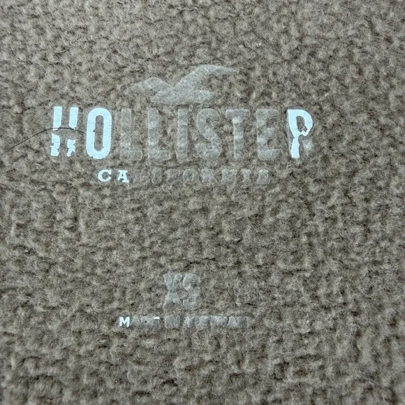 Hollister Full Zip Hoodie Sweatshirt Jacket Womens Size XS Brown Oversized - Picture 9 of 15